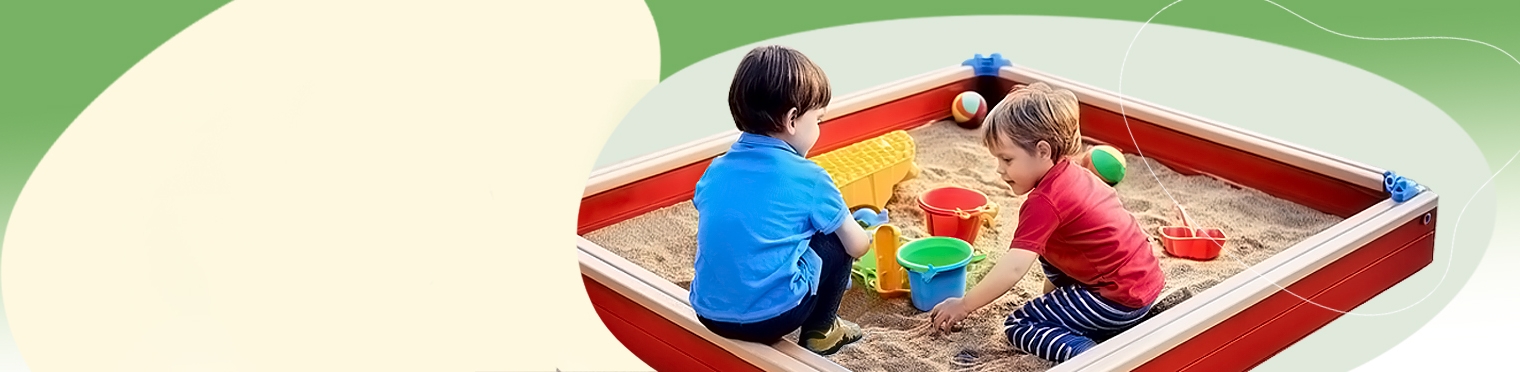 Smėlio dėžės, nameliai, edukaciniai žaidimai vaikams