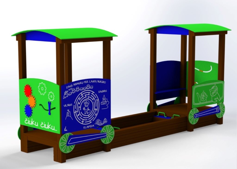 Teminis vaikų žaidimų edukacinis įrenginys Traukinukas TukTuk (6)