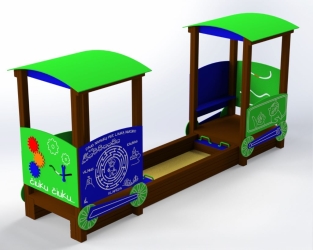 Teminis vaikų žaidimų edukacinis įrenginys Traukinukas TukTuk (2)