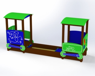 Teminis vaikų žaidimų edukacinis įrenginys Traukinukas TukTuk (7)
