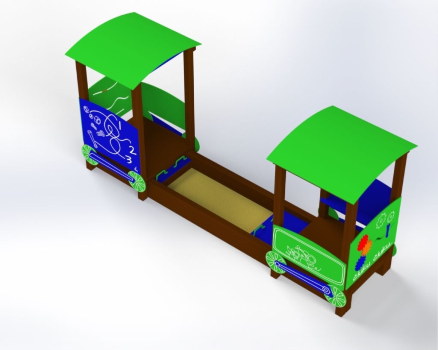 Teminis vaikų žaidimų edukacinis įrenginys Traukinukas TukTuk (5)