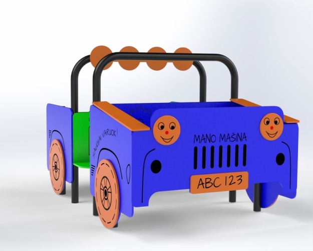 Teminis vaikų žaidimų įrenginys Mašina
